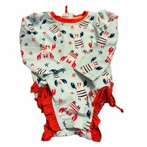 Caden lane 12-18 month patriotic crab swimsuit